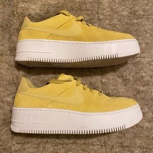 Womens Air Force 1 Sage Low Yellow Suede